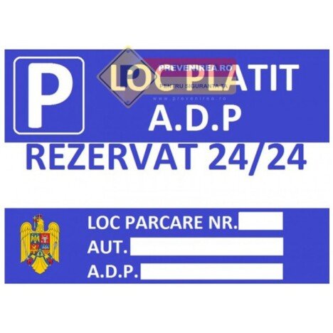 Semne pentru loc de parcare platit